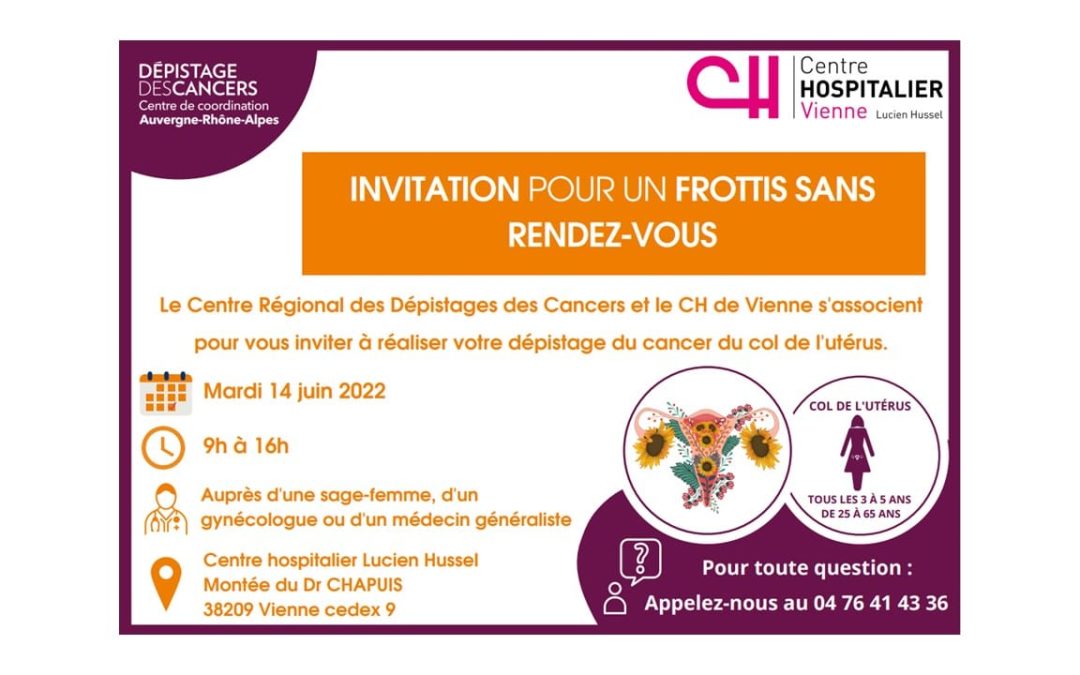 Journée frottis sans RDV le mardi 14 juin 2022